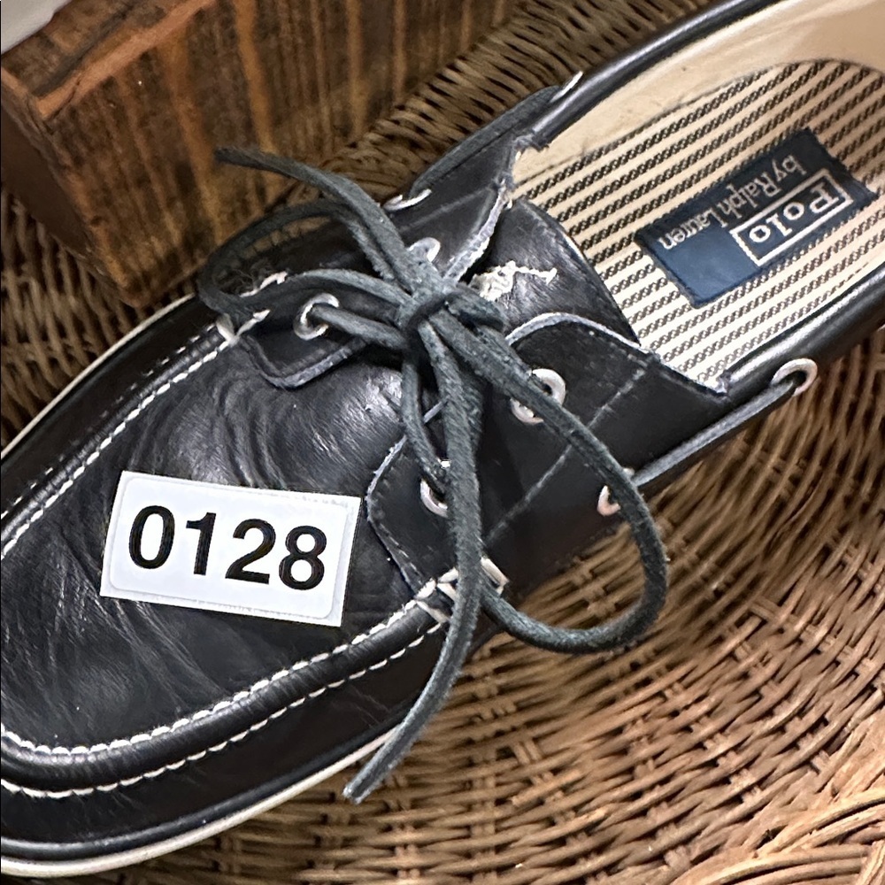 Polo by Ralph Lauren Men's Navy Leather Boat Shoes Gently Used Size 9D - Picture 9 of 9
